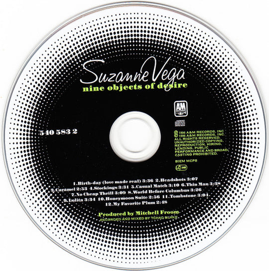 Suzanne Vega "Nine Objects Of Desire" (CD)-CDs-UnDigable Digs