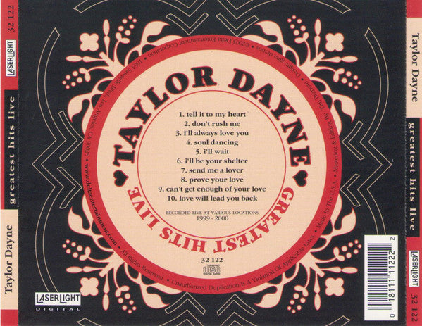 Taylor Dayne "Greatest Hits Live" (CD)-CDs-UnDigable Digs