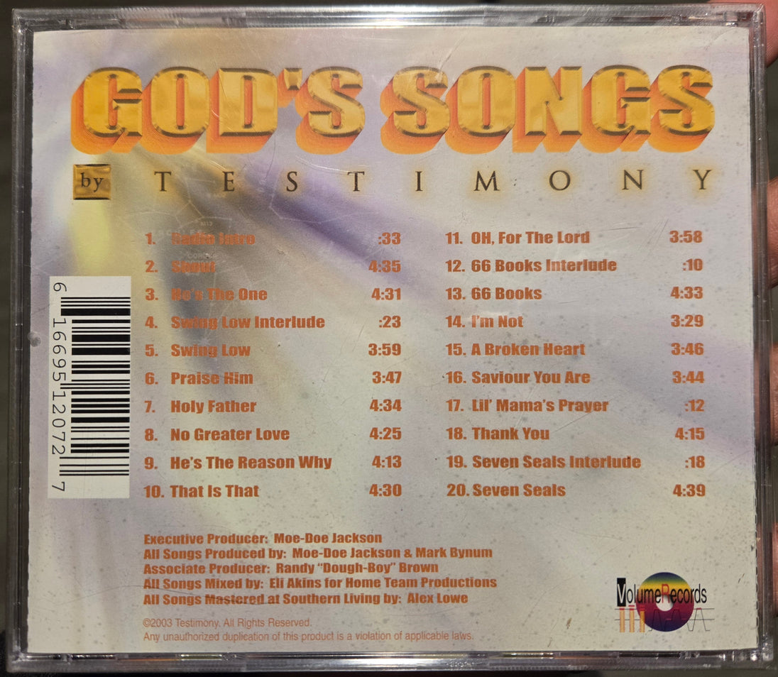 Testimony "God's Songs" (CD)-CDs-UnDigable Digs