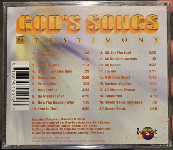 Testimony "God's Songs" (CD)-CDs-UnDigable Digs