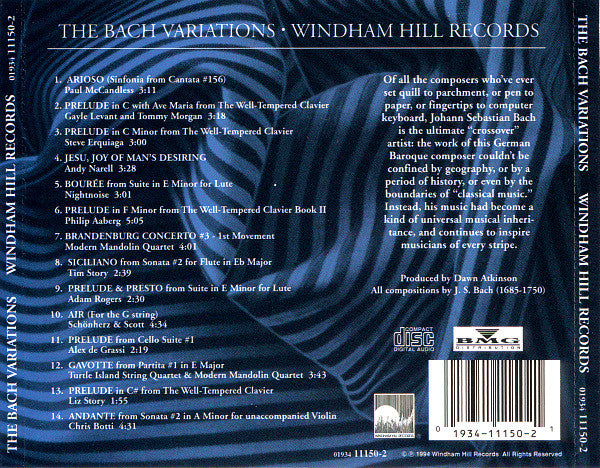 The Bach Variations (A Windham Hill Sampler) (CD)-CDs-UnDigable Digs