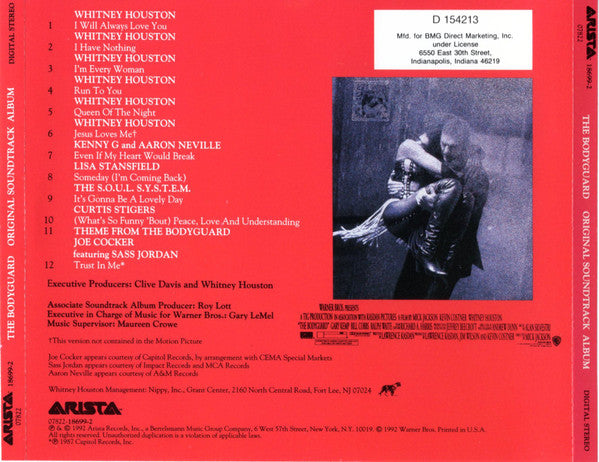 The Bodyguard (Original Soundtrack Album) (BMG Club Edition) (CD)-CDs-UnDigable Digs