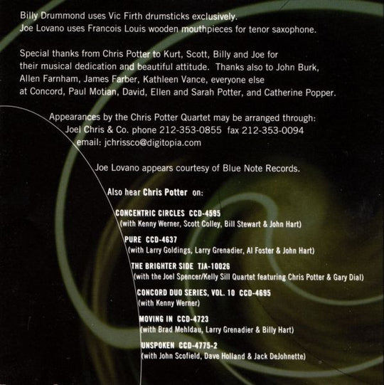 The Chris Potter Quartet "Vertigo" (CD)-CDs-UnDigable Digs