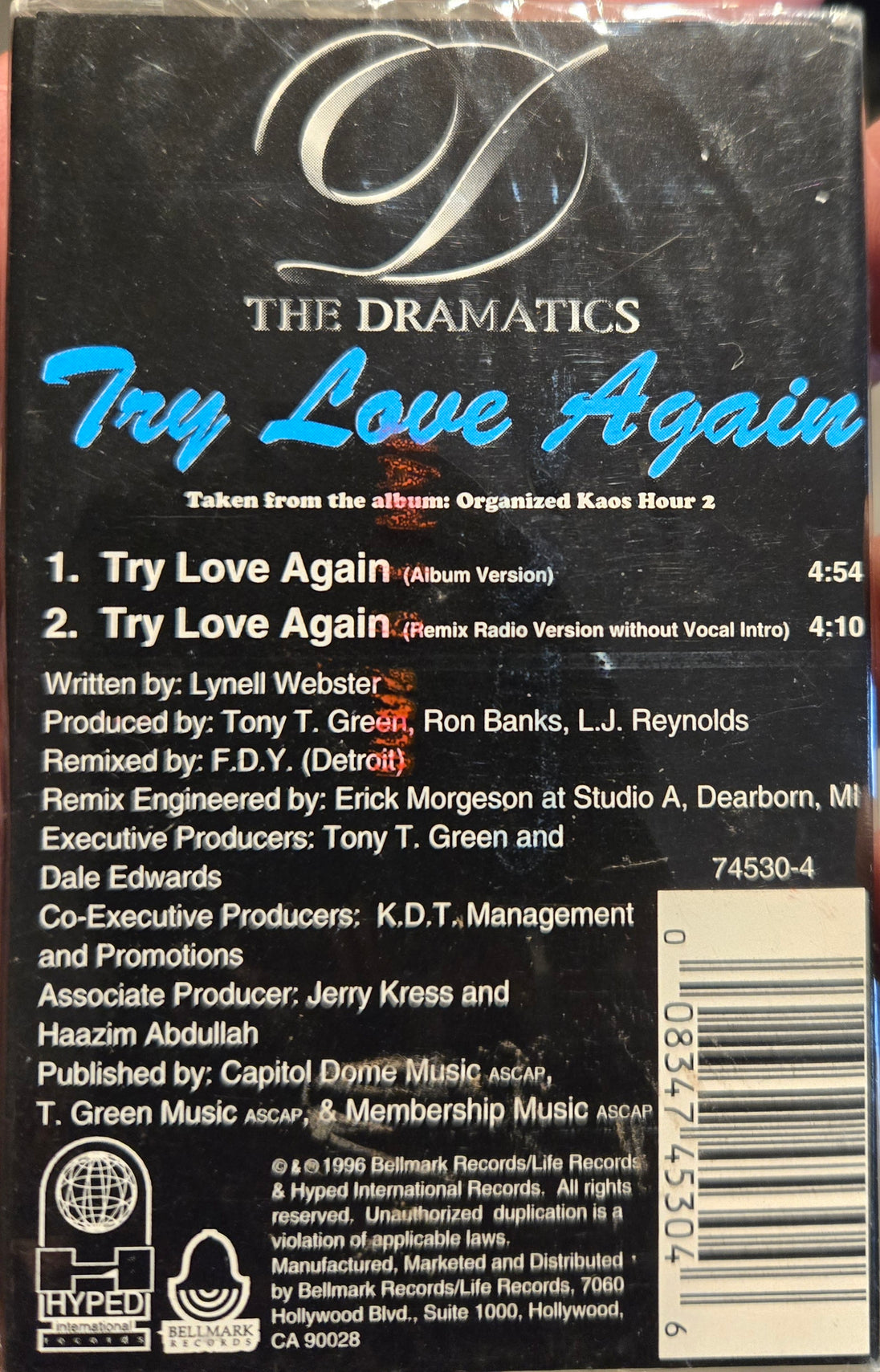 The Dramatics "Try Love Again" (Single)-Cassette Tapes-UnDigable Digs