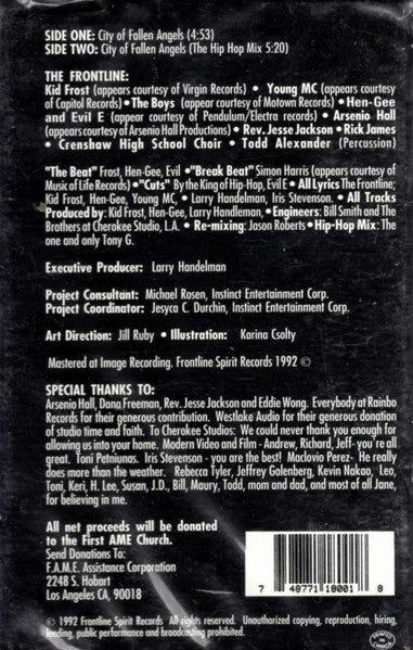 The Frontline "City Of Fallen Angels" (Single)-Cassette Tapes-UnDigable Digs