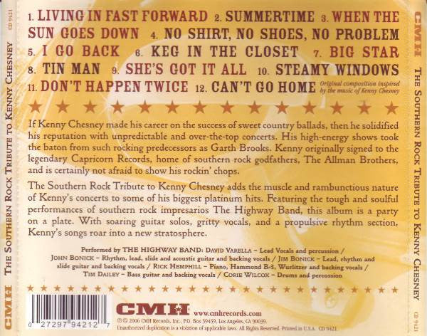 The Highway Band "the Southern Rock Tribute To Kenny Chesney" (CD)-CDs-UnDigable Digs