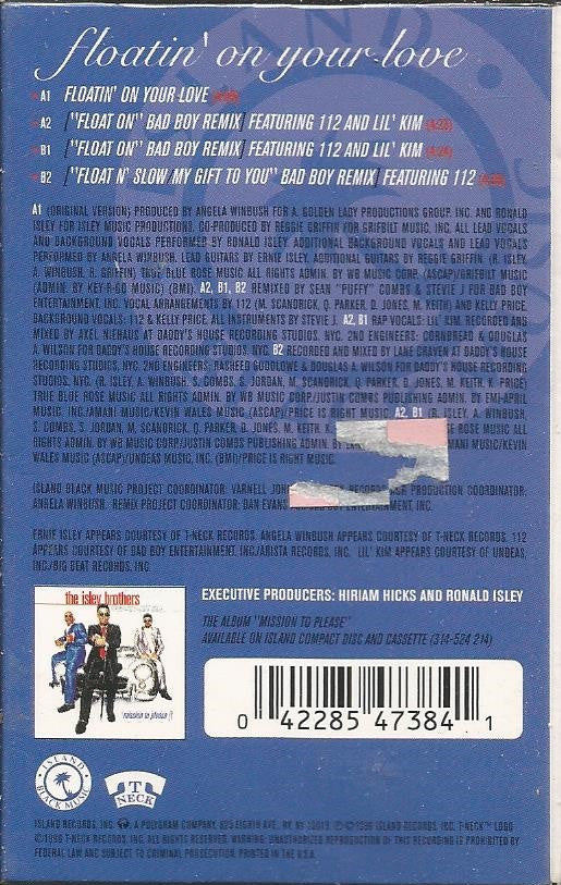 The Isley Brothers Featuring Ronald Isley And Angela Winbush "Floatin' On Your Love" (Single)-Cassette Tapes-UnDigable Digs