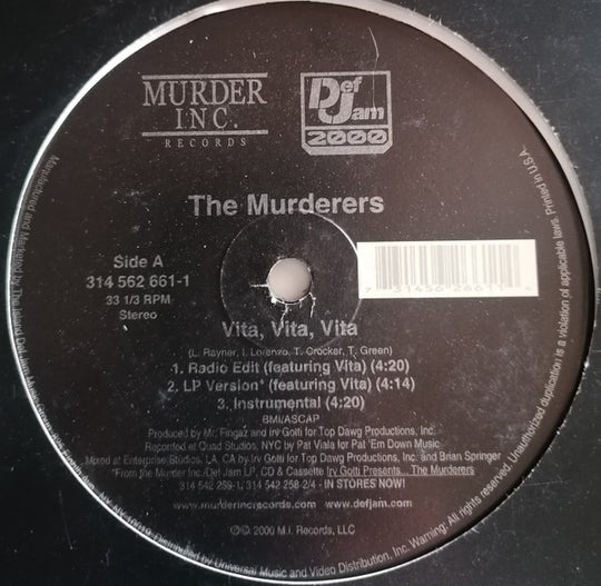 The Murderers Feat. Vita "Vita, Vita, Vita" (12" Single)-Vinyl Records-UnDigable Digs