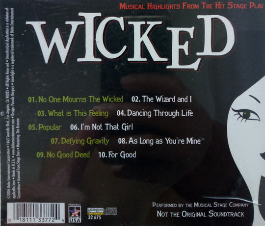 The Musical Stage Company "Wicked: Musical Highlights From The Hit Stage Play" (CD)-CDs-UnDigable Digs