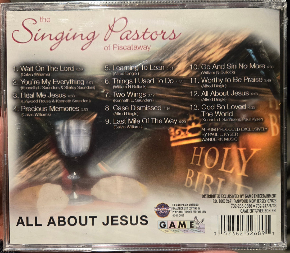 The Singing Pastors Of Piscataway "All About Jesus" (CD)-CDs-UnDigable Digs