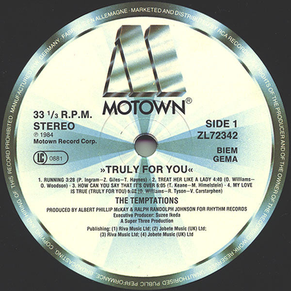 The Temptations "Truly For You"-Cassette Tapes-UnDigable Digs