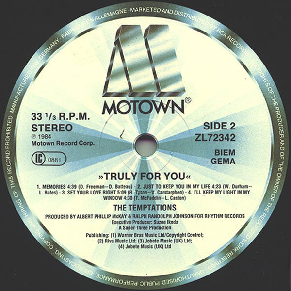 The Temptations "Truly For You"-Cassette Tapes-UnDigable Digs