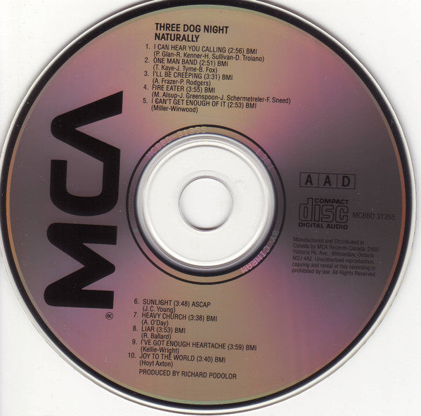 Three Dog Night "Naturally" (CD)-CDs-UnDigable Digs