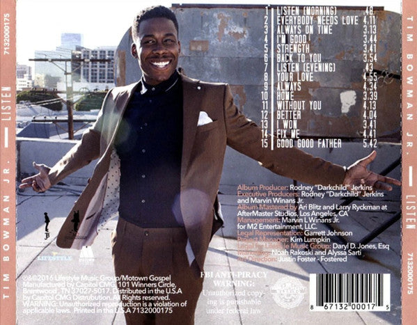Tim Bowman Jr. "Listen" (CD)-CDs-UnDigable Digs