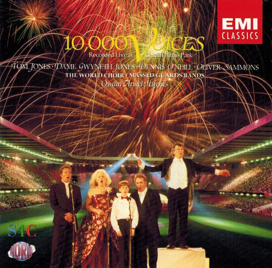 Tom Jones, Dame Gwyneth Jones, Dennis O'Neill, Oliver Sammons, The World Choir, Four Bands Of The Guards Division, Owain Arwel Hughes "10,000 Voices" (LongBox CD)-CDs-UnDigable Digs