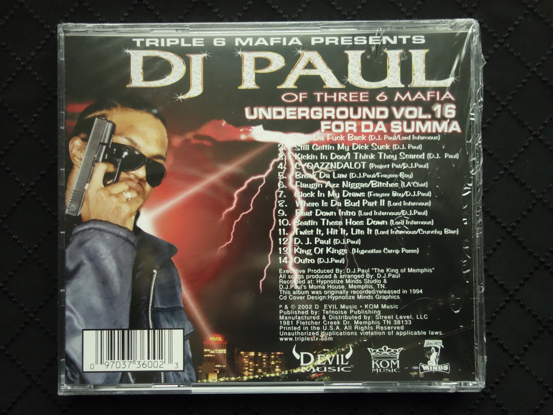 Triple 6 Mafia Presents: DJ Paul "Underground Vol. 16 (For Da Summa)" (CD) (RE)-CDs-UnDigable Digs