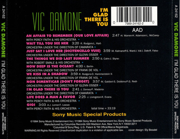 Vic Damone "I'm Glad There Is You" (CD)-CDs-UnDigable Digs
