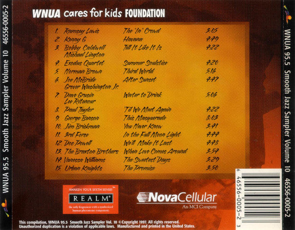 WNUA 95.5 Smooth Jazz Sampler Volume 10 (CD)-CDs-UnDigable Digs