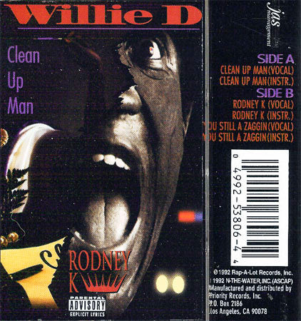 Willie D "Clean Up Man / Rodney K" (Single)-Cassette Tapes-UnDigable Digs