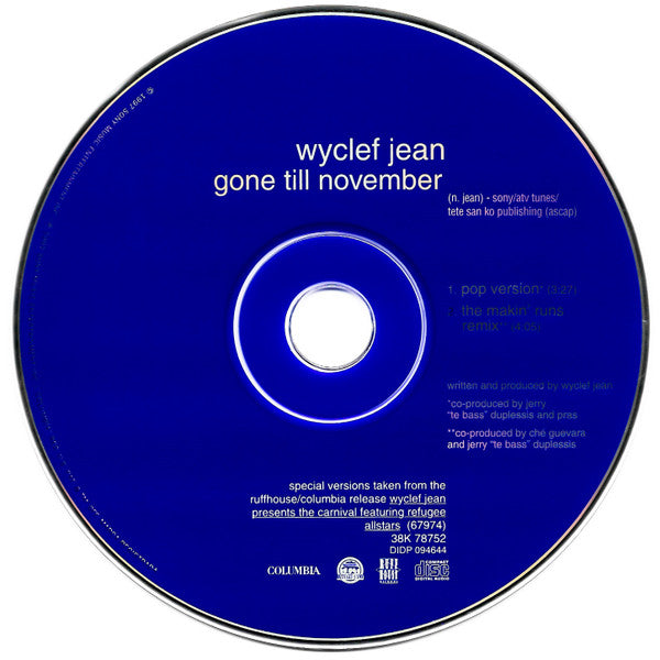 Wyclef Jean "Gone Till November" (CD Single)-CDs-UnDigable Digs