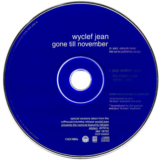 Wyclef Jean "Gone Till November" (CD Single)-CDs-UnDigable Digs