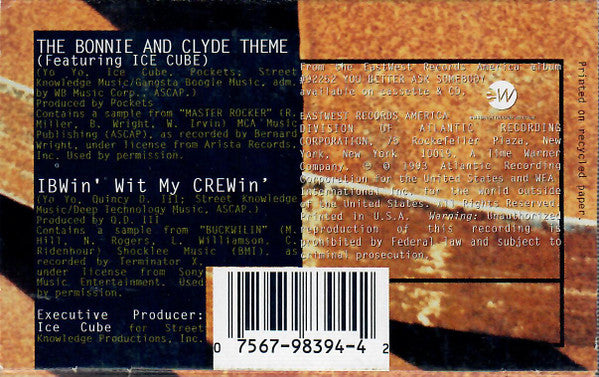 Yo Yo f; Ice Cube "The Bonnie And Clyde Theme" (Single)-Cassette Tapes-UnDigable Digs