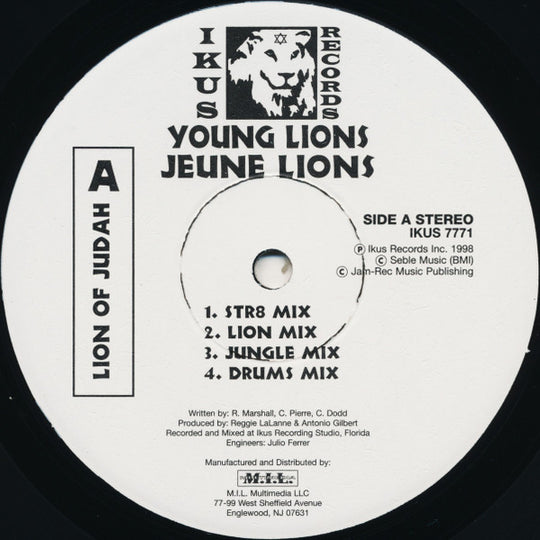 Young Lions "Lion Of Judah / First Free / 1804" (12" Single)-Vinyl Records-UnDigable Digs